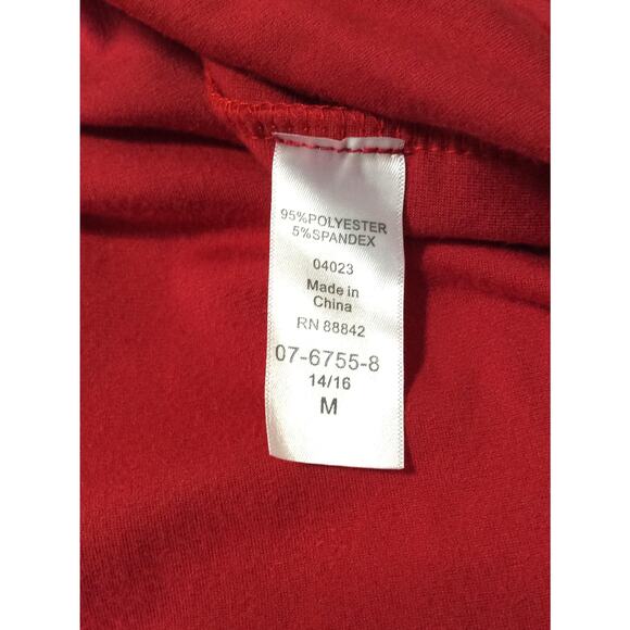 Woman Within Women's Velvet Velour Button Up Shirt Top Red Long Sleeves 14-16/M - Picture 12 of 13